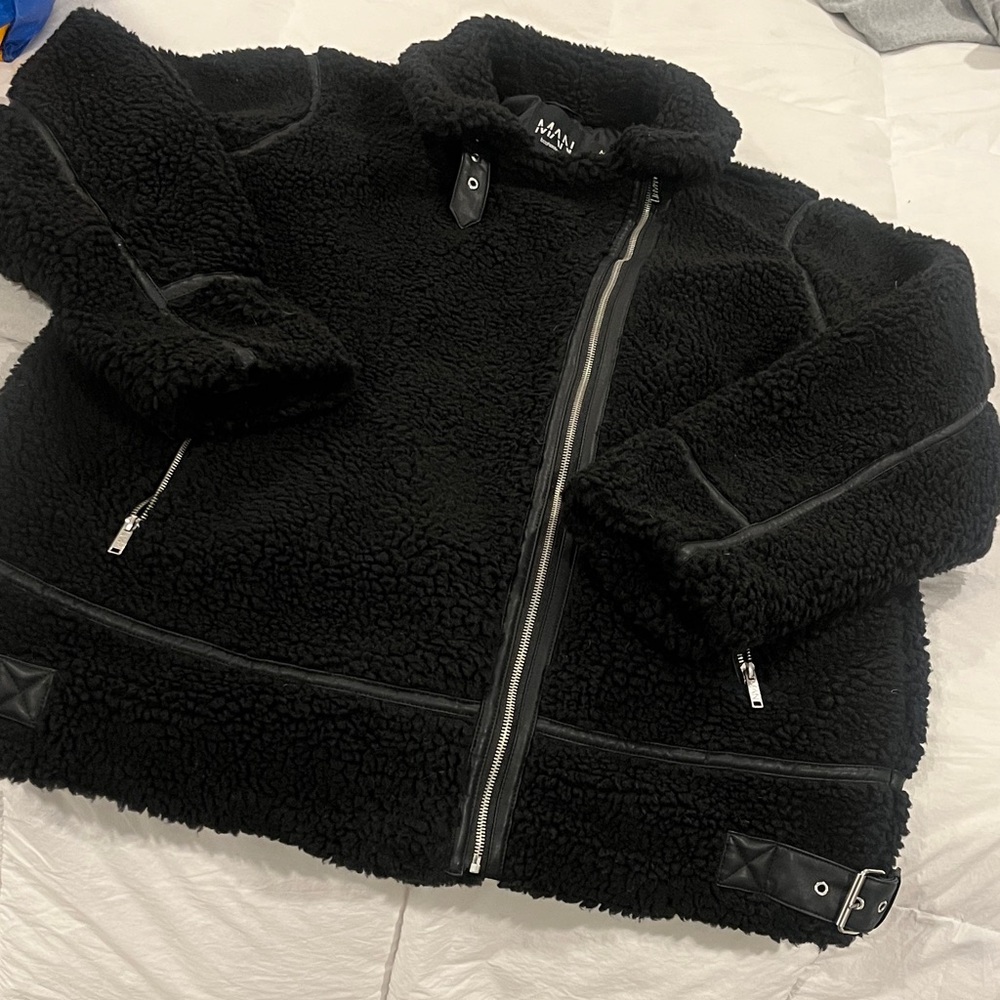 Black MAN Sherpa Jacket
